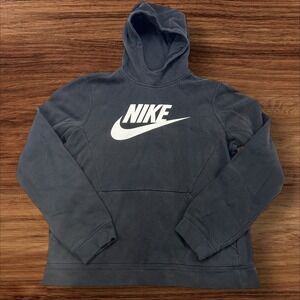 Y2K Nike Hoodie Pullover Sweatshirt with Logo‎ Front Pocket Black XL